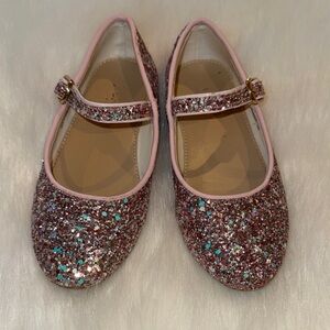 J Crew Crewcuts Sparkly Pink Glitter Kids Shoes size 12